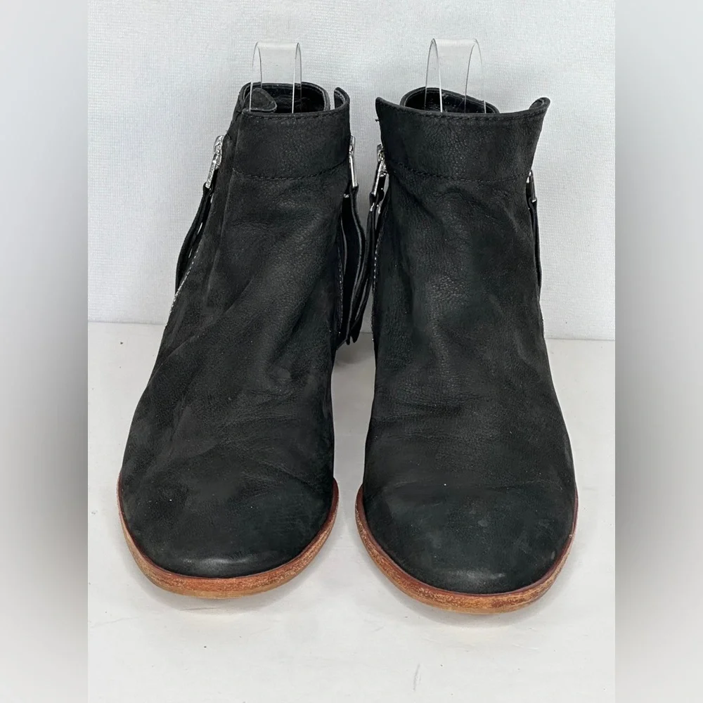Sam Edelman Parker Ankle‎ Boot Black Suede Leather Bohemian Y2K Western Sz 7